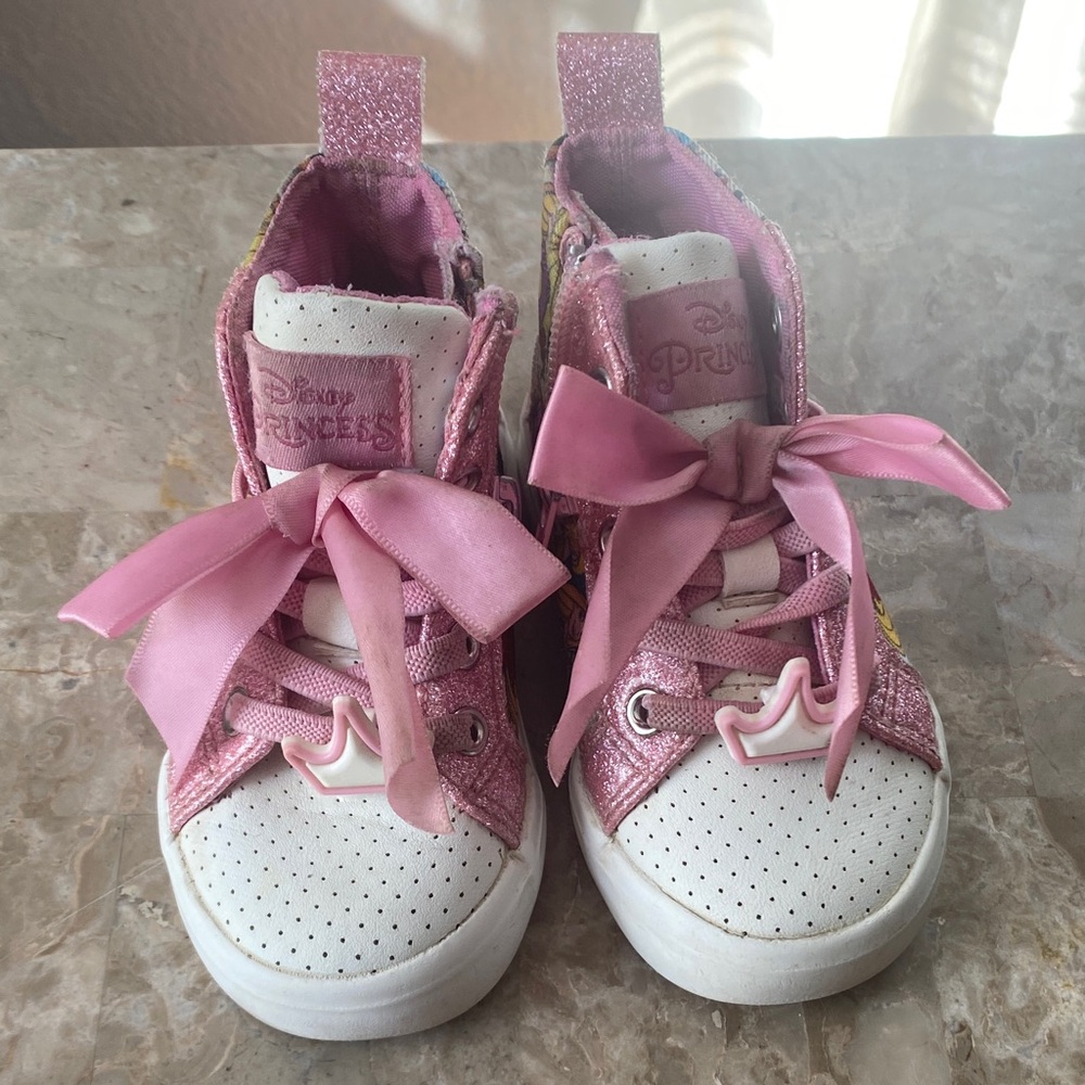 Disney Princess Glittery Pink and White Sneakers
